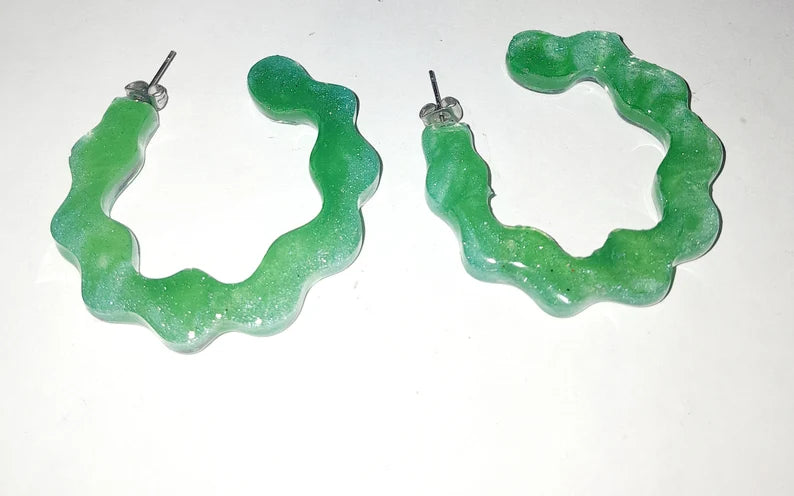 Boucles d'oreilles créoles ondulées