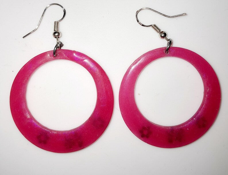 Boucles d'oreilles créoles fleuries