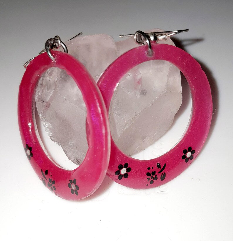 Boucles d'oreilles créoles fleuries
