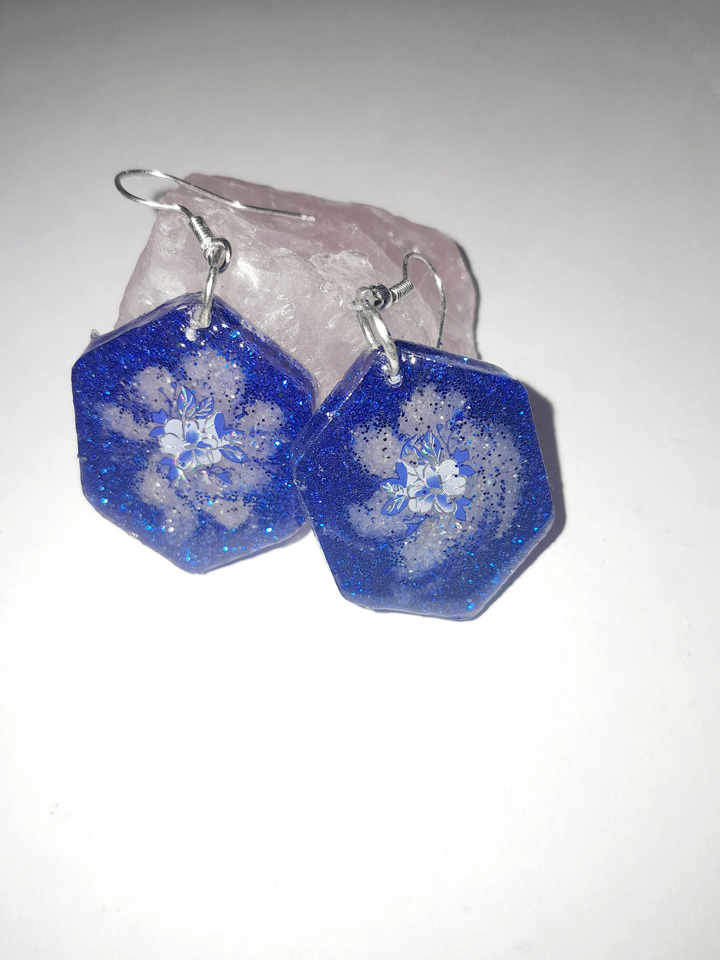 Parure florale ( Boucles d'oreilles + pendentif)