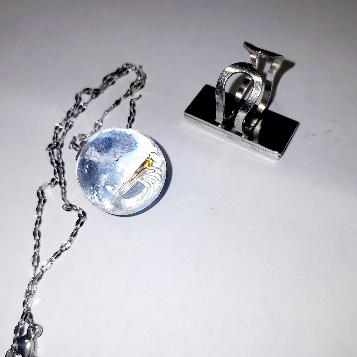 Parure Paon (pendentif + bague)