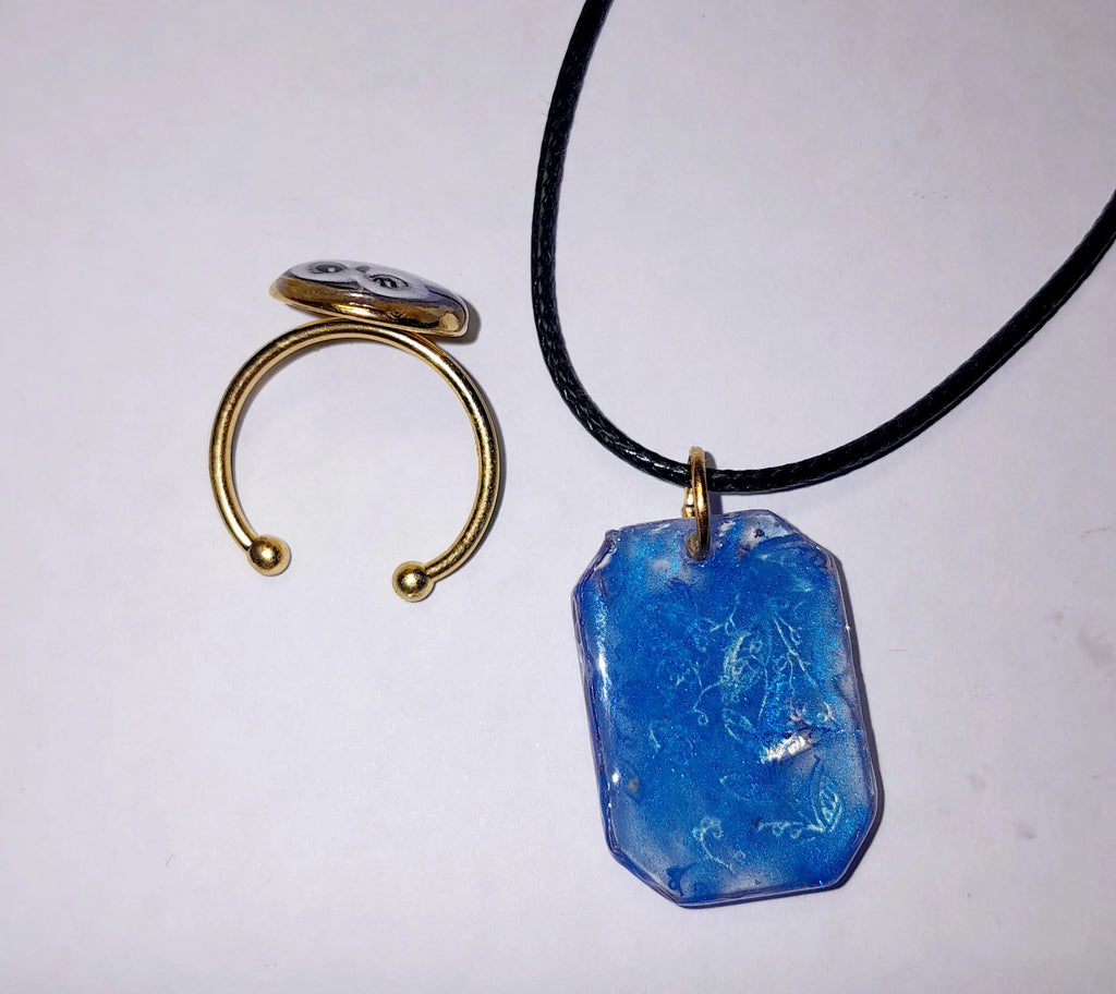 Parure Chouette ( pendentif+bague)